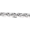 Dubbel geweven ovale roestvrijstalen ketting met 11mm breedte voor DIY sieraden - Staal Kleur Grote Gladde Dubbel Geweven Ovale Ketting 11mm