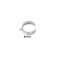 DIY jewelry 6mm width silver stainless steel open ring base with small hanging loop - Solder Loop Open Style (6mm) / Steel