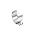 Polished 10mm wide silver stainless steel adjustable open ring for DIY fashion jewelry - Smooth Open Style (10mm) / Steel