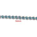 10mm handmade stainless steel chain with light blue beads for DIY jewelry and accessories - Steel Color Sky Blue Beaded Chain 10mm