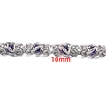10mm silver dragon bone chain with dark blue beads, industrial hip-hop style accessory - Steel Color Dark Blue Inlaid Dragon Bone Chain 10mm