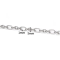 5mm silver stainless steel oval link chain with 1mm thickness for DIY jewelry - O-Shape Cross 3:1 Chain / 1x5mm / Steel