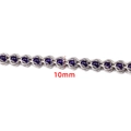 Handmade 10mm stainless steel chain with purple beads for DIY jewelry making and necklaces - Steel Color Dark Blue Beaded Chain 10mm