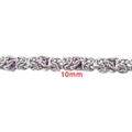 10mm silver dragon bone chain with purple beads and Byzantine weaving style - Steel Color Purple Inlaid Dragon Bone Chain 10mm