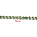 Green bead stainless steel DIY jewelry chain with 10mm width for necklace and bracelet - Steel Color Green Beaded Chain 10mm