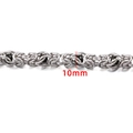 Byzantine stainless steel dragon bone chain with 10mm black beads for DIY jewelry - Steel Color Black Inlaid Dragon Bone Chain 10mm