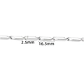 2.5mm silver stainless steel oval link chain for DIY necklace and bracelet crafting - Diagonal Link Chain / 2.5mm / Steel