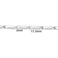 DIY silver stainless steel 3x17.3mm oval twist chain links for necklaces and bracelets - Diagonal Link Chain / 3mm / Steel