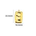 Golden stainless steel heart pendant with textured organic ripples 33.5mm height - Square Pendant / 33.5mm / 18K Gold