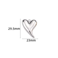 Irregular textured heart pendant in golden stainless steel, sized 29.5mm by 23mm - Irregular Heart Pendant / 29.5mm / Steel