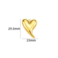 Irregular heart-shaped pendant in gold finish stainless steel with 29.5mm height - Irregular Heart Pendant / 29.5mm / 18K Gold
