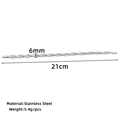 6mm silver braided stainless steel snake chain bracelet with 21cm length for DIY jewelry - Double Layer Blade Snake Chain / Steel