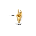 Polished gold rock gesture pendant 27.7mm by 11mm dimensions for DIY jewelry - Large / Gold