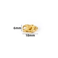 Fermoir chaîne cubaine 18mm en acier doré avec boule décorative à texture de pomme de pin - 6x18mm / Or 18K