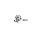 Perla rigata 4mm in acciaio inossidabile argento con foro 1,3mm per gioielli DIY - Perlina a Linee Dritte / 4x1,3mm / Colore acciaio