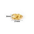 Fermoir gourmette doré 21mm x 8mm en acier inoxydable avec texture en relief - 8x21mm / Or 18K
