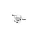 Perla esagonale in acciaio inossidabile da 4mm con foro 2mm per gioielli fai-da-te - Perlina a Cubo / 4x4x2mm / Colore acciaio