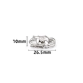 Fermoir gourmette en acier inoxydable poli avec texture antidérapante, 26,5x10mm - 10x26.5mm / Acier