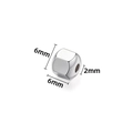 Perline a cubo da 6mm in acciaio inossidabile lucido per la creazione di gioielli - Perlina a Cubo / 6x6x2mm / Colore acciaio