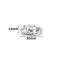 Fermoir dragon de 30mm en acier inoxydable argenté pour chaînes cubaines, poli - 12x30mm / Acier
