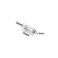 Perlina in acciaio inox lucido a forma di bambù, 7x3mm con foro 1,5mm per gioielli - Perlina a Bambù Tonda / 3x7x1,5mm / Colore acciaio