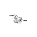 Perlina in acciaio inossidabile stile bambù lucido, larghezza 4mm e foro da 2mm - Perline di Bambù / 4x6x2mm / Colore acciaio