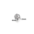 Perlina in acciaio inossidabile argento 4mm con strisce per creazione gioielli - Motivo a Saia / 4x1.5mm / Colore acciaio