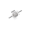 Distanziatore cilindrico in acciaio inossidabile lucido con design a tre scanalature - Perlina a Tre Anelli / 5.5mm / Colore acciaio