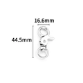 Silver swivel lobster clasp spring hook for DIY accessories, size 16.6mm by 44.5mm - Large Metal Clasp (44.5mm)
