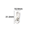 Silver swivel lobster clasp for DIY bags, 31.5mm length with metal rotating hook ring - Metal Clasp (31.5mm)