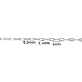 Cadena de eslabones ovalados de acero plata de 0,6x2,5x5mm para creación de joyas - 0.6x2.5x5mm