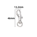 Fermoir mousqueton pivotant argenté poli pour accessoires DIY, taille de 46 mm - Mousqueton à Ressort (46mm)