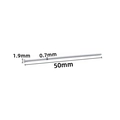 Stainless steel T-pins for jewelry making with dimensions 50mm length and 0.7mm thickness - Flat Round T-Pin (0.7x50mm) / Steel