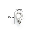 Fermoir mousqueton en métal argenté pour bijoux DIY, hauteur 25mm et largeur 13mm - Fermoir Mousqueton (25mm)