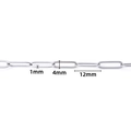 Silver stainless steel paperclip chain links with 12x4mm dimensions for DIY jewelry - 1x4x12mm