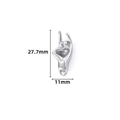 Polished silver rock-on hand gesture pendant made of durable stainless steel 27.7mm - Large / Steel
