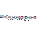 Colorful enamel oval link stainless steel chain 9mm width for DIY jewelry making - Colorful