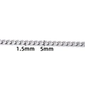 Chaîne gourmette de 5mm en acier inoxydable poli couleur argent pour création de bijoux - Chiffre 5 / Acier