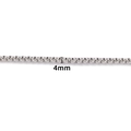 Polished 4mm stainless steel silver box chain for necklaces and bracelets diy jewelry - 4mm / Steel Color (Convex Box Chain)
