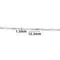 Diamond-shaped stainless steel jewelry chain links for DIY necklaces and bracelet making - Steel Silver Diamond Style