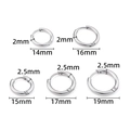 Aros de acero inoxidable pulido en varios tamaños para creación de bisutería - Alambre 2mm Diámetro 14mm / Color Acero Pendientes Redondos