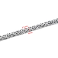 Silver Byzantine stainless steel chain 6mm width with 1.1mm wire diameter link detail - Handmade Dragon Bone Chain (B445) / 6mm / Steel