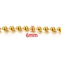 Golden 6mm stainless steel ball chain with vacuum plating for jewelry DIY projects - 6mm / 18K Gold Color (B090)