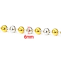 Two-tone gold and silver 6mm stainless steel ball chain beads for DIY jewelry making - 6mm / Gold and Silver Color (B090)