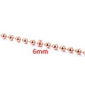 6mm rose gold plated stainless steel ball chain DIY jewelry accessory link - 6mm / Rose Gold (B090)