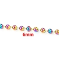 Regenbogenfarbene 6mm Edelstahl Kugelkette mit hochwertiger Vakuumversiegelung - 6mm / Mehrfarbig (B090)