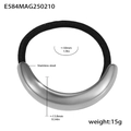 Zilverkleurige rvs haarelastiek met afmetingen en gewichtspecificatie van 15 gram - Stalen Boog (E584)