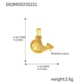 18k gold plated stainless steel fish pendant featuring a detailed scale texture - Fish Style (D02) / Gold