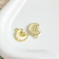Goldener Mondsichel-Stern-Anhänger aus Legierung mit Emaille-Finish und strukturierter Rückseite - 1# (Gold Mond Stern Stil)