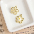Gold-plated hollow daisy pendants with white petals and yellow centers in a two-piece set - White Daisy (1#)